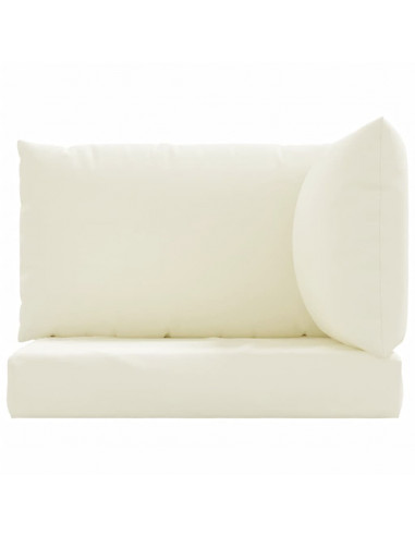 Cuscini per Pallet 3 pz Bianco Crema in Tessuto Oxford