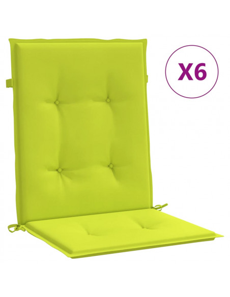 Cuscini per Sedia 6 pz Verde Intenso 100x50x3 cm Tessuto Oxford