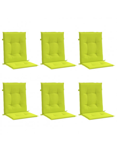 Cuscini per Sedia 6 pz Verde Intenso 100x50x3 cm Tessuto Oxford