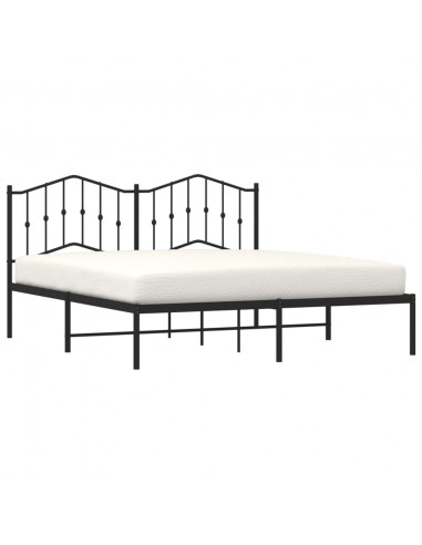Giroletto con Testiera in Metallo Nero 180x200 cm