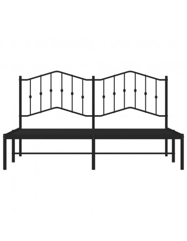 Giroletto con Testiera in Metallo Nero 180x200 cm