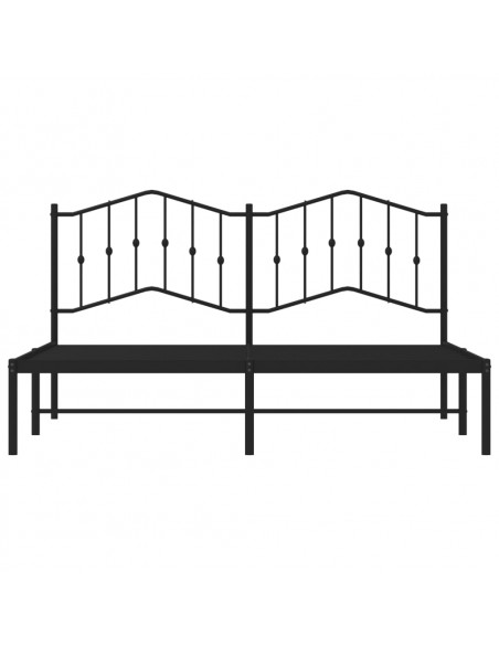 Giroletto con Testiera in Metallo Nero 180x200 cm