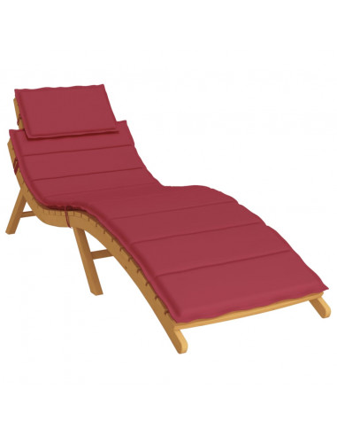 Cuscino per Lettino Rosso Vino 186x58x3 cm in Tessuto Oxford