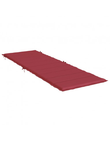 Cuscino per Lettino Rosso Vino 186x58x3 cm in Tessuto Oxford