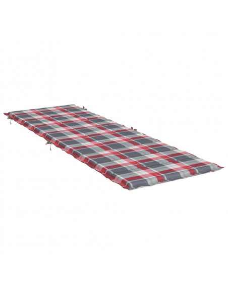 Cuscino per Lettino a Quadri Rossi 186x58x3cm in Tessuto Oxford
