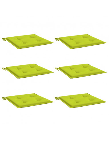 Cuscini per Sedia 6 pz Verde Brillante 50x50x3cm Tessuto Oxford