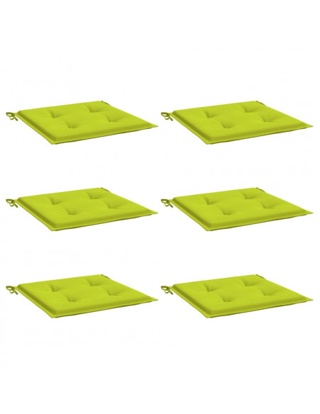 Cuscini per Sedia 6 pz Verde Brillante 50x50x3cm Tessuto Oxford