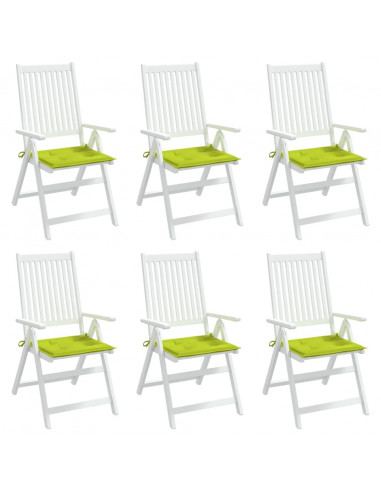 Cuscini per Sedia 6 pz Verde Brillante 50x50x3cm Tessuto Oxford