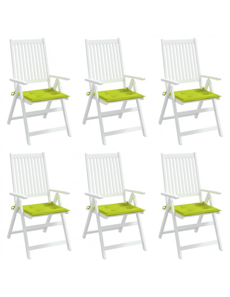 Cuscini per Sedia 6 pz Verde Brillante 50x50x3cm Tessuto Oxford