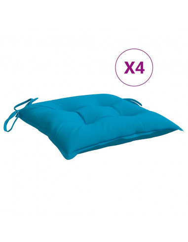 Cuscini per Sedia 4pz Azzurro 40x40x7 cm in Tessuto Oxford
