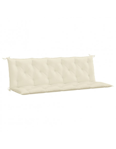 Cuscini Panca Giardino 2pz Bianco Crema 180x50x7 Tessuto Oxford