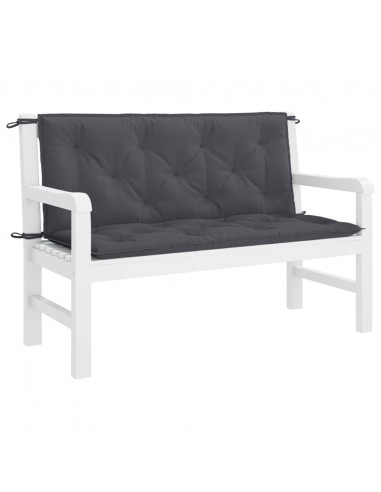 Cuscini Panca Giardino 2pz Antracite 120x50x7 cm Tessuto Oxford