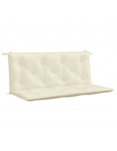 Cuscini Panca Giardino 2pz Bianco Crema 120x50x7 Tessuto Oxford 2