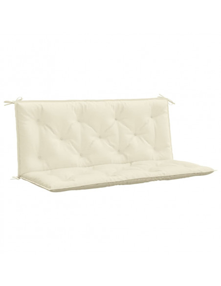 Cuscini Panca Giardino 2pz Bianco Crema 120x50x7 Tessuto Oxford