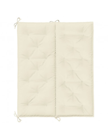 Cuscini Panca Giardino 2pz Bianco Crema 120x50x7 Tessuto Oxford