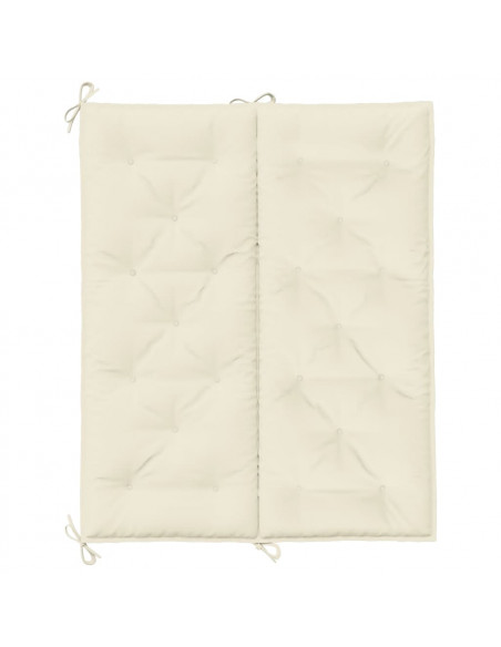 Cuscini Panca Giardino 2pz Bianco Crema 120x50x7 Tessuto Oxford