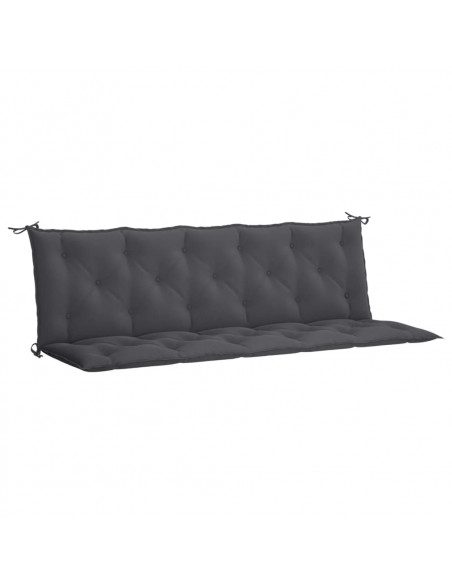 Cuscini Panca Giardino 2pz Antracite 180x50x7cm Tessuto Oxford
