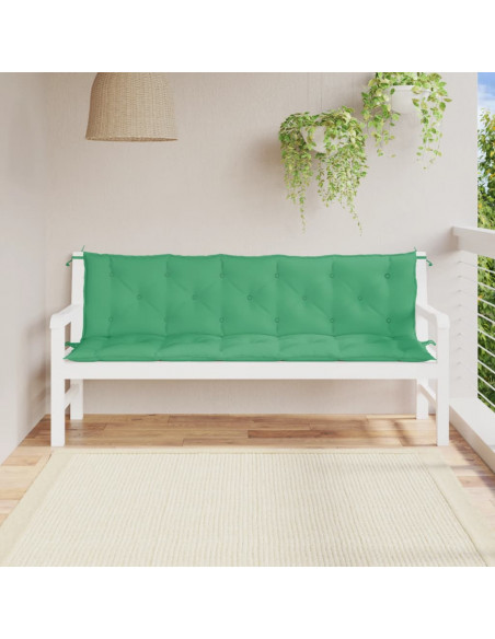 Cuscini Panca da Giardino 2pz Verdi 180x50x7cm Tessuto Oxford