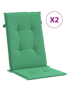 Cuscini per Sedie 2 pz Verdi 120x50x3 cm in Tessuto 2