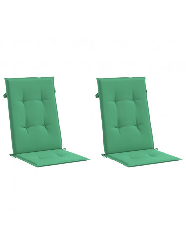 Cuscini per Sedie 2 pz Verdi 120x50x3 cm in Tessuto
