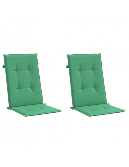 Cuscini per Sedie 2 pz Verdi 120x50x3 cm in Tessuto