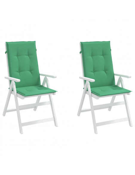 Cuscini per Sedie 2 pz Verdi 120x50x3 cm in Tessuto