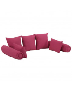 Set di Cuscini 7 pz in Tessuto Rosa 2