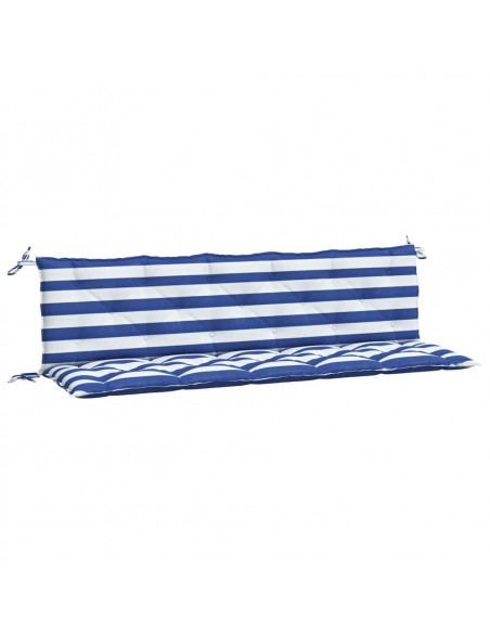 Cuscini per Panca 2 pz Strisce Blu e Bianche in Tessuto Oxford