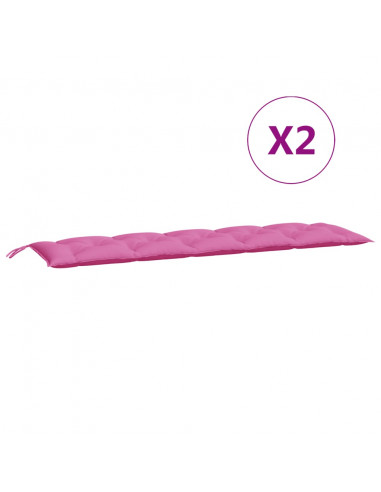 Cuscini per Panca 2 pz Rosa in Tessuto Oxford