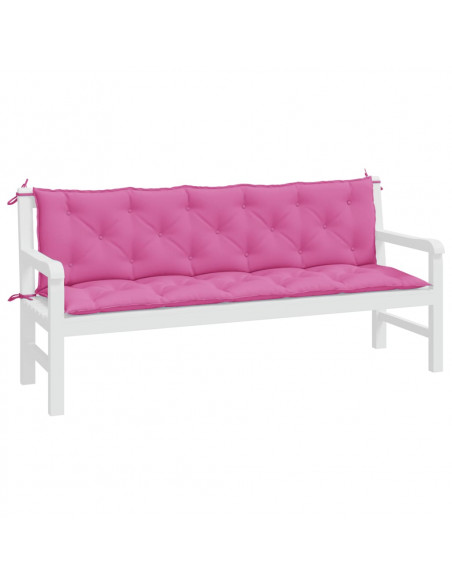 Cuscini per Panca 2 pz Rosa in Tessuto Oxford