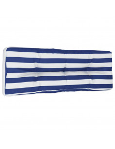 Cuscino per Pallet Strisce Bianche e Blu 120x40x12cm Tessuto 2