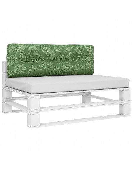 Cuscino per Pallet Motivo a Foglie 120x40x12 cm Tessuto