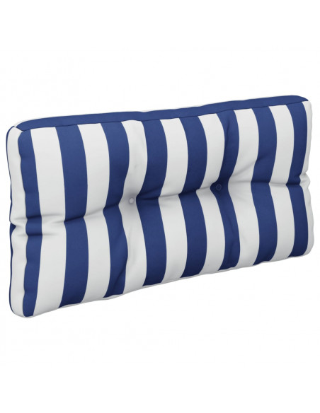 Cuscini per Pallet 2 pz Strisce Blu e Bianche in Tessuto