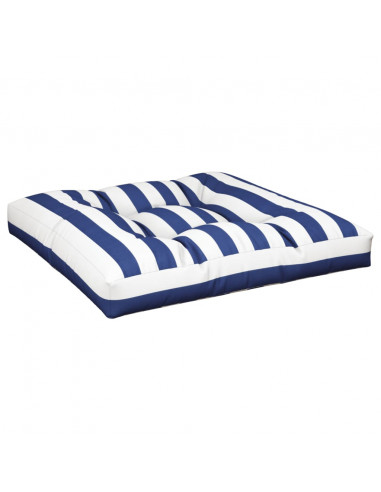 Cuscini per Pallet 2 pz Strisce Blu e Bianche in Tessuto