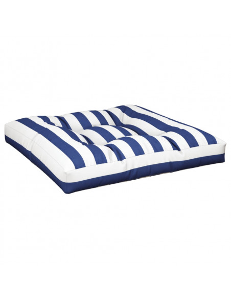 Cuscini per Pallet 2 pz Strisce Blu e Bianche in Tessuto