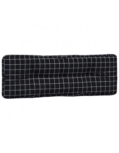 Cuscini per Pallet 2 pz Neri Motivo a Quadri Tessuto