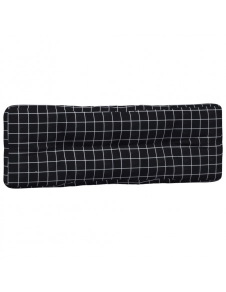Cuscini per Pallet 2 pz Neri Motivo a Quadri Tessuto