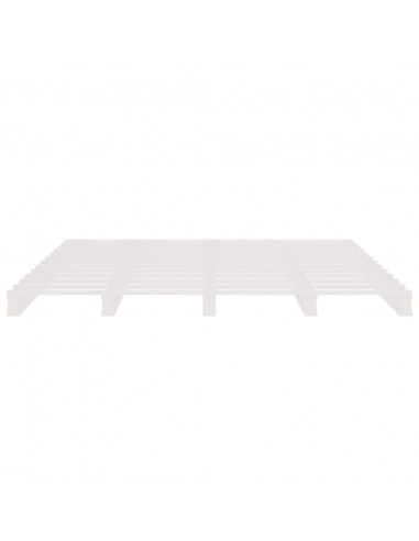 Letto a Pallet Bianco 200x200 cm in Legno Massello di Pino