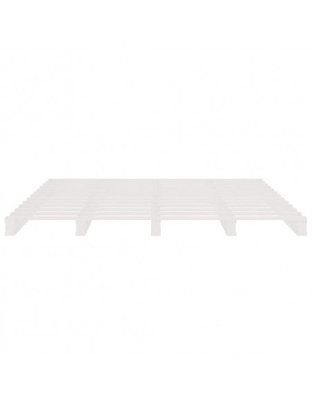 Letto a Pallet Bianco 200x200 cm in Legno Massello di Pino