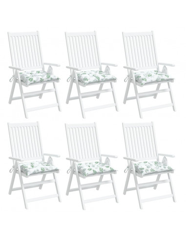 Cuscini per Sedia 6 pz a Foglie 50x50x7 cm Tessuto Oxford