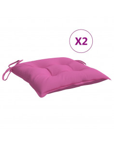 Cuscini per Sedia 2 pz Rosa 50x50x7 cm in Tessuto Oxford 2