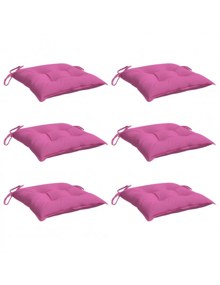 Cuscini per Sedia 6 pz Rosa 50x50x7 cm in Tessuto Oxford