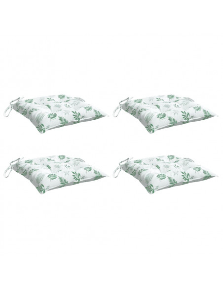 Cuscini per Sedia 4pz Motivo a Foglie 50x50x7 cm Tessuto Oxford