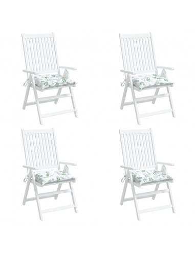 Cuscini per Sedia 4pz Motivo a Foglie 50x50x7 cm Tessuto Oxford