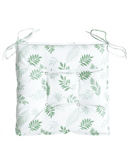 Cuscini per Sedia 4pz Motivo a Foglie 50x50x7 cm Tessuto Oxford