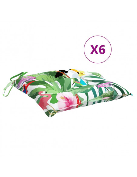 Cuscini per Sedia 6 pz Multicolori 50x50x7 cm in Tessuto Oxford