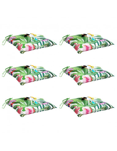 Cuscini per Sedia 6 pz Multicolori 50x50x7 cm in Tessuto Oxford