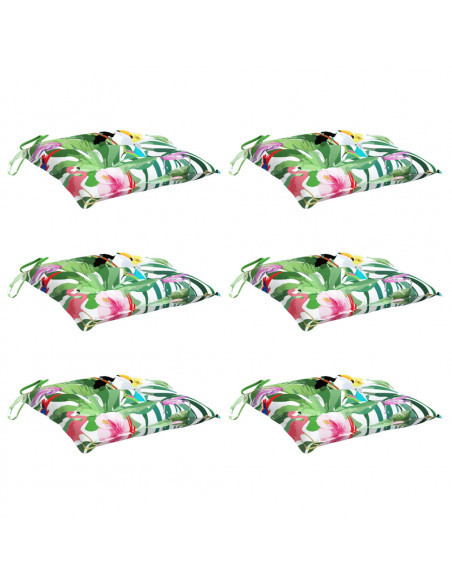 Cuscini per Sedia 6 pz Multicolori 50x50x7 cm in Tessuto Oxford