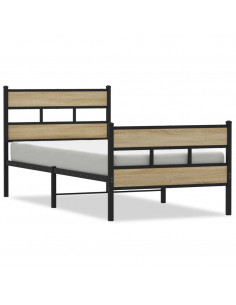 Giroletto senza Materaso in Metallo Rovere Sonoma 107x203 cm 2