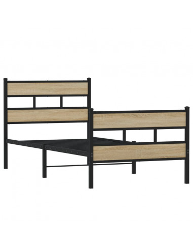 Giroletto senza Materaso in Metallo Rovere Sonoma 107x203 cm